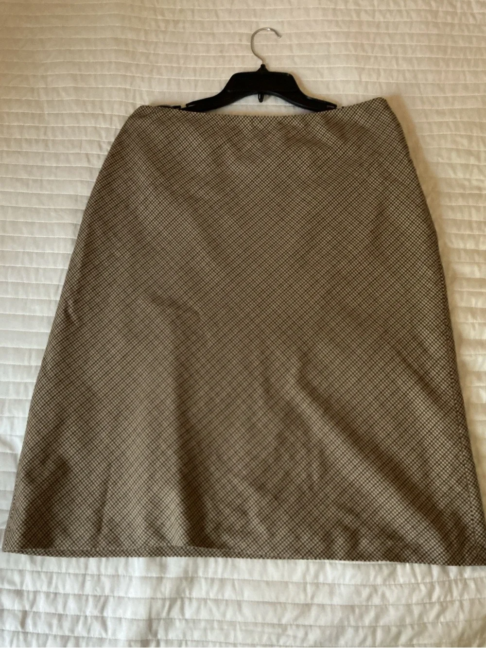 Studio 148 100% Wool Houndstooth A-Line Tweed Skirt